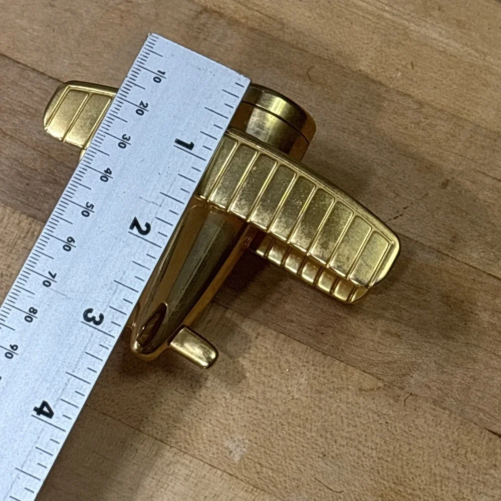 Vintage Timex Quartz Brass Biplane Desk Clock Airplane Figurine Japan Parts